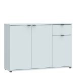Ganymede Wide 3 Door Cupboard with Drawer in Light Grey
