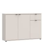 Ganymede Wide 3 Door Cupboard with Drawer in Sand