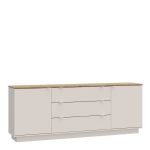 Ganymede Large Sideboard with 3 Drawers & 2 Doors in Mauvella Oak and Sand