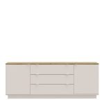 Ganymede Large Sideboard with 3 Drawers & 2 Doors in Mauvella Oak and Sand - Image 2