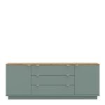 Ganymede Large Sideboard with 3 Drawers & 2 Doors in Mauvella Oak and Sage - Image 2