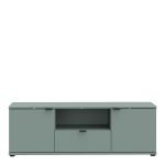 Ganymede Wide TV Unit with Open Shelf & 2 Doors in Sage Green - Image 2