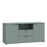 Ganymede TV Unit with Open Shelf, Drawer & 2 Doors in Sage Green