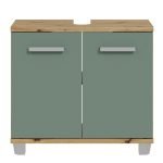 Veris Under Sink Cabinet with 2 Doors in Artisan Oak and Sage Green Doors - Image 2