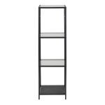 Seaford Narrow Black Metal Bookcase with 3 Glass Shelves - Image 2