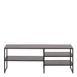 Seaford Black Metal Open TV Unit with 3 Black Shelves - Image 2