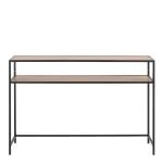 Seaford Black Metal Console Table with Oak Top - Image 2
