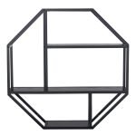 Seaford Octagonal Metal Wall Shelf in Black - Image 2
