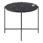 Avila Side Table with Black Polished Marble Stone 52x40cm - Image 2