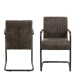 Adele Dining Chair in Grey Fabric Set of 2 - Image 2