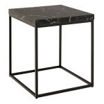 Barossa Coffee Table with Black Marble Marquina Top & Black Steel Base 40cm