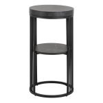 Strington Round Bedside Table 1 Shelf in Matt Black - Image 2