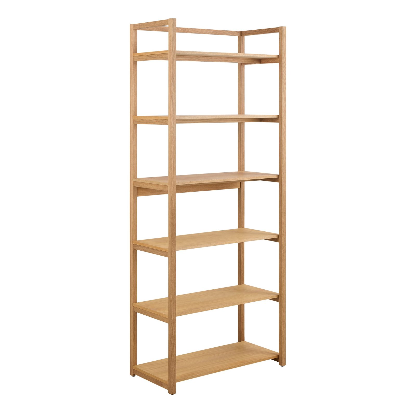 90A0000108860_1 Ludza Rectangular Bookcase With 6 Shelves in Oak - Image 1