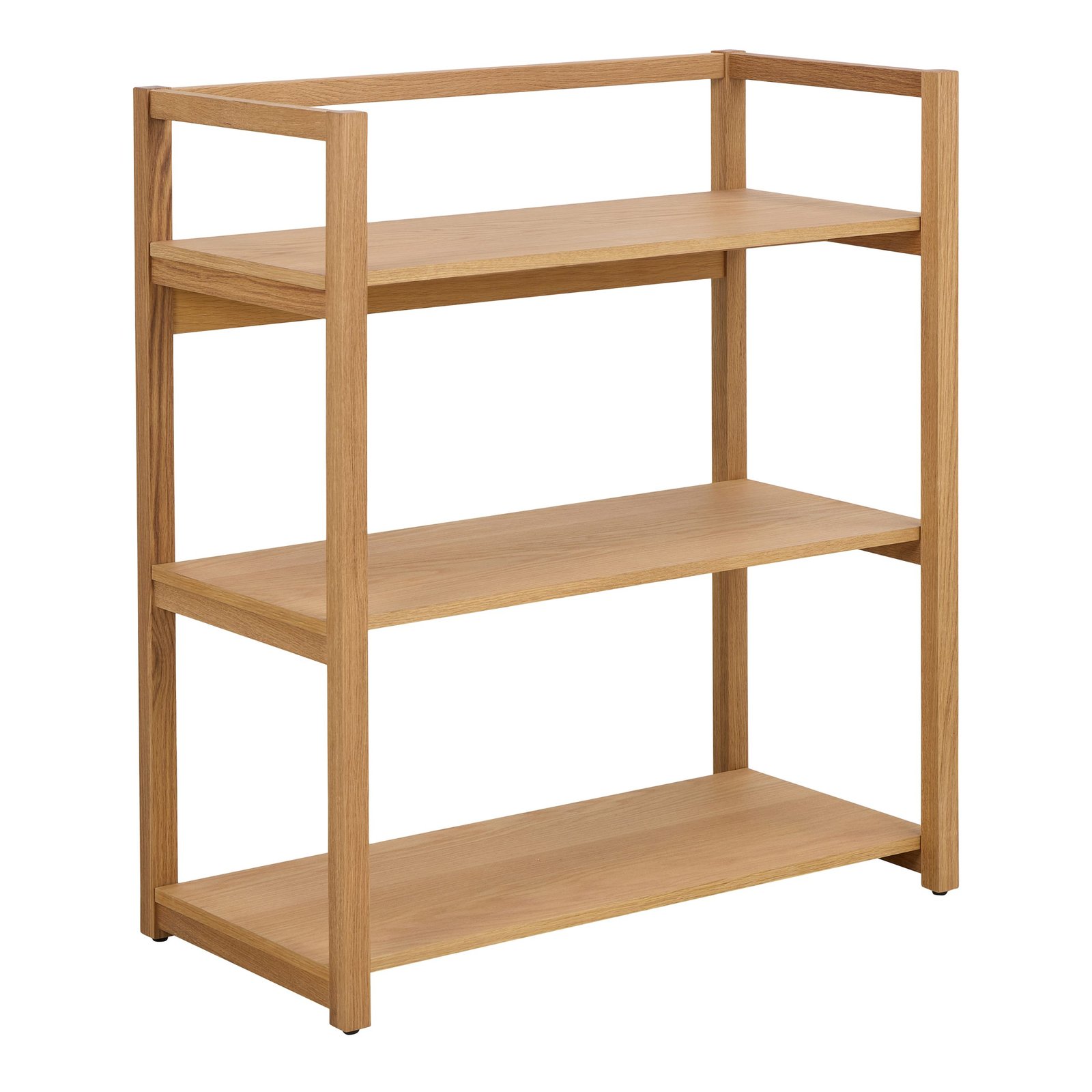 90A0000108861_1 Ludza Rectangular Bookcase With 3 Shelves in Oak - Image 1