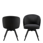 Darlene Dining Chair with Armrest and Swivel Function in Black - Image 2