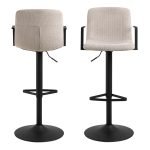 Pablo Swivel Beige Bar Stool With Adjustable Height Function Set of 2 - Image 2