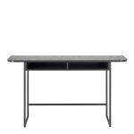 Darlington Console Table With Open Shelf and Oak Top in Black - Image 2
