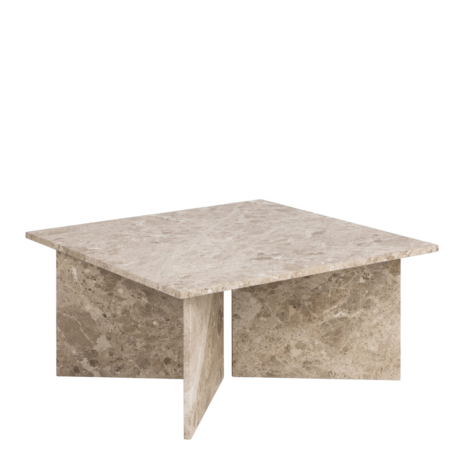 90AH000022202_1 Vega Square Coffee Table with Brown Marble Top 90cm - Image 1