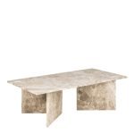 Vega Rectangular Coffee Table with Brown Marble Top 140cm