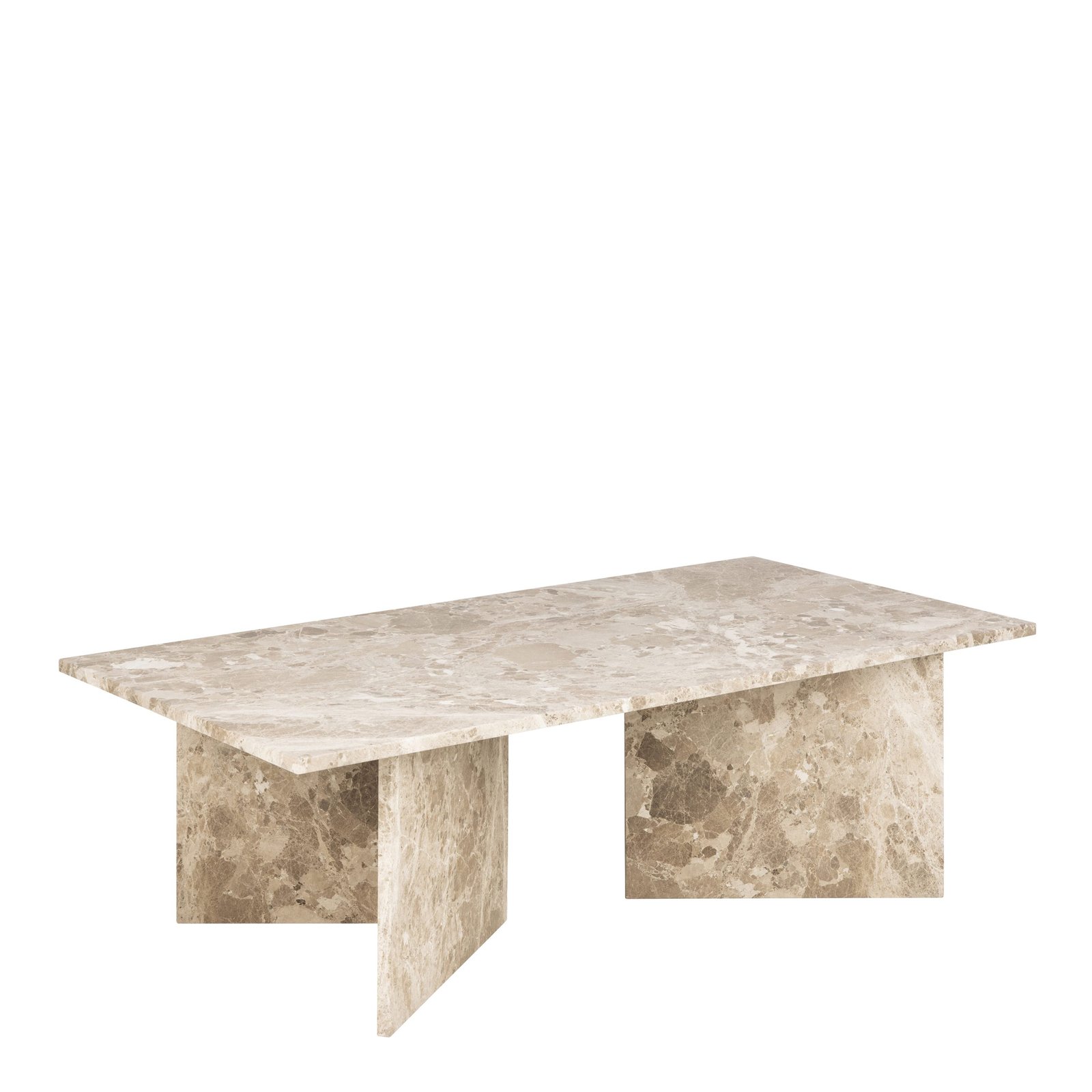 90AH000022323_1 Vega Rectangular Coffee Table with Brown Marble Top 140cm - Image 1