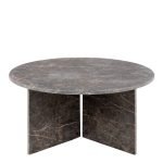 Vega Round Coffee Table with Marron Marble Top 90cm - Image 2