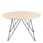 Prunus Round Coffee Table in Matt Beige and Matt Black Coated Steel Base 80x46.4cm - Image 2