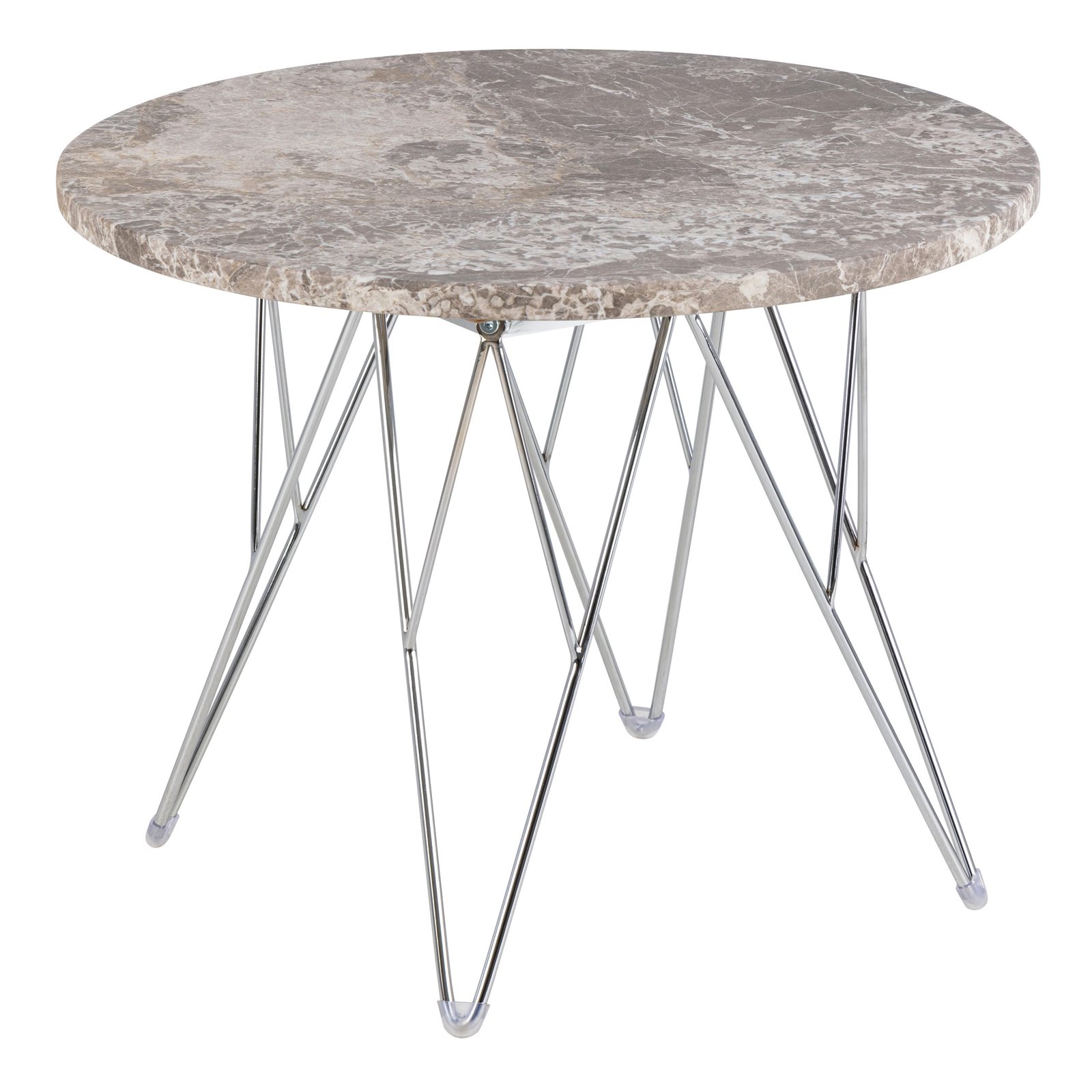 90AH000023721_1 Prunus Round Side Table with Grey-Brown Marble Top - Image 1