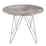 Prunus Round Side Table with Grey-Brown Marble Top - Image 2