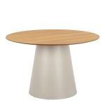 Soli Round Dining Table in Oak/Grey 120cm