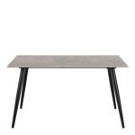 Wicklow Rectangular Dining Table in Grey/Black 140x80cm - Image 2