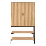 Jaipur Cabinet 2 Doors 3 Shelves With Oak Lamella Front - Image 2