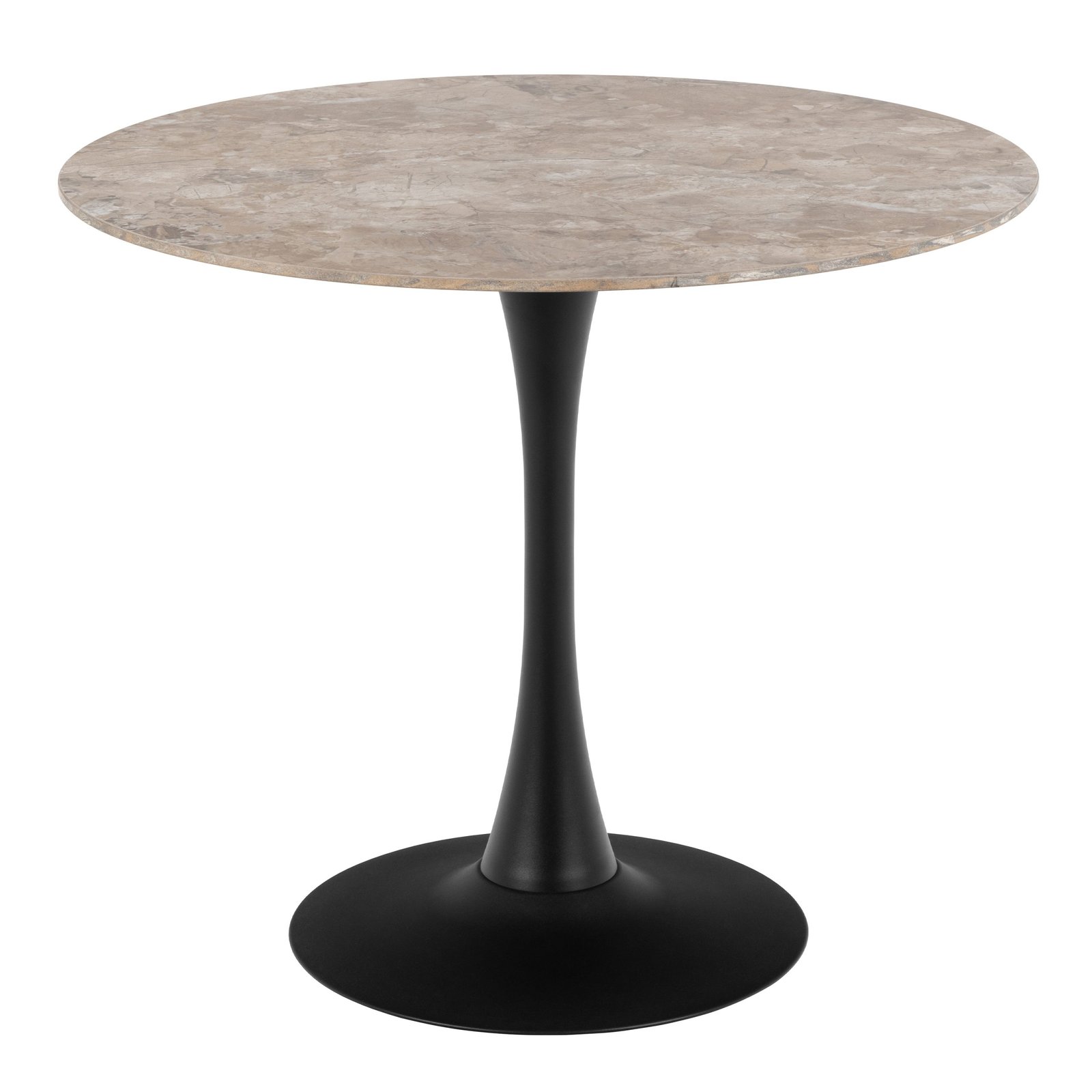 90AH000024289_1 Malta Ceramic Round Dining Table Brown/Black 90x75 cm - Image 1