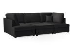 Carnaby Sofa Plush Black U Shape Corner - Image 6