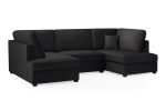Carnaby Sofa Plush Black U Shape Corner - Image 2