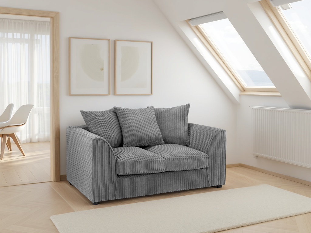 output_716f57ca-4919-4dcb-b41c-3279be682d84.png Harley Jumbo Sofa Grey 2 Seater - Image 1